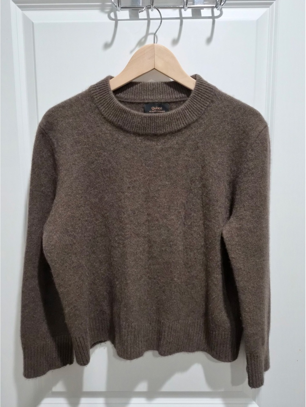 Quince Brown Knit Cashmere Crewneck Sweater - Size S